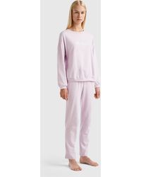 Benetton - Long Pyjamas In Warm Jersey - Lyst