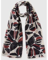 Benetton - Benetton, Floral Linen Blend Scarf - Lyst
