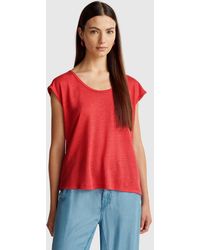 Benetton - Benetton, Wide Neck T-Shirt - Lyst