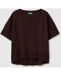 Benetton - Benetton, Premium Cotton Short-Sleeved Sweater - Lyst