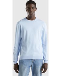 Benetton - Crew Neck Sweater In 100% Cotton - Lyst
