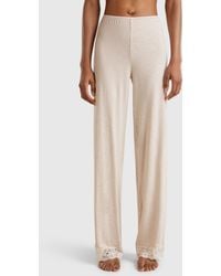 Benetton - Benetton, Pantaloni Fluidi Con Pizzo, Donna - Lyst