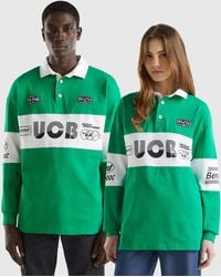 Benetton - Polo Rugby Verde - Lyst