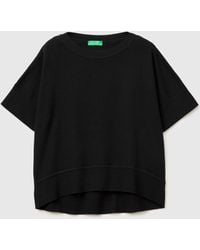 Benetton - Benetton, Premium Cotton Short-Sleeved Sweater - Lyst