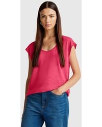 Benetton - Benetton, Wide Neck T-Shirt - Lyst