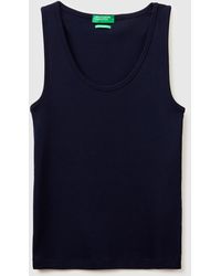 Benetton - Benetton, Slim Fit Ribbed Tank Top - Lyst