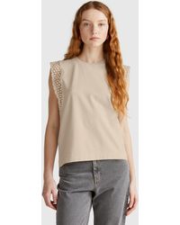 Benetton - Benetton, Sleeveless Top With Macramè - Lyst