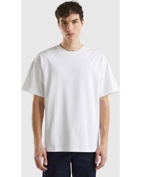 Benetton - T-shirt Over Fit In Cotone Bio - Lyst