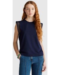 Benetton - Benetton, Sleeveless Top With Macramè - Lyst