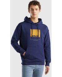 Benetton - Kapuzen-sweater Mit Print - Lyst