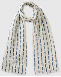Benetton - Benetton, Linen Blend Fish Print Scarf - Lyst