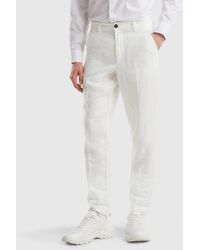 Benetton - Chinos In Pure Linen - Lyst