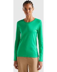 Benetton - Long Sleeve Pure Cotton T-shirt - Lyst