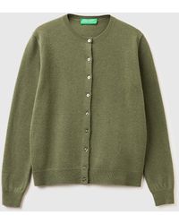 Benetton - Benetton, Crew Neck Cardigan - Lyst