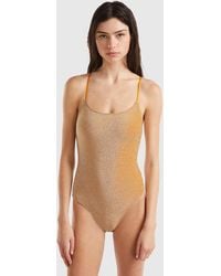 Benetton - One-piece Swimsuit With Lurex - Lyst