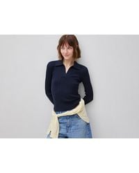 Benetton - Benetton, Ribbed Sweater With Polo Collar - Lyst