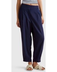 Benetton - Benetton, Flowy Trousers With Pleats - Lyst
