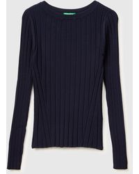 Benetton - Benetton, Fitted Ribbed Sweater - Lyst