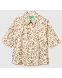 Benetton - Benetton, Short Sleeve Patterned Shirt - Lyst