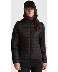 Benetton - Benetton, Veste Matelassée Coupe Slim, Taille, Noir, Femme - Lyst