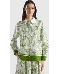 Benetton - Patterned Shirt In Sustainable Viscose - Lyst