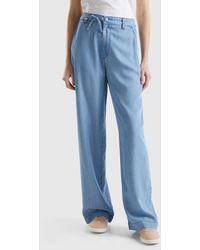 Benetton - Wide Trousers In Sustainable Viscose - Lyst