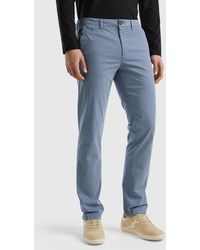 Benetton - Air Force Blue Slim Fit Chinos - Lyst