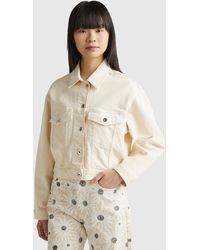 Benetton - Jacket With Floral Embroidery - Lyst