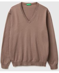 Benetton - Benetton, V-Neck Sweater - Lyst