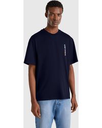 Benetton - Benetton, T-Shirt Over Fit Con Patch, Blu Scuro, Uomo - Lyst
