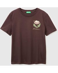 Benetton - Benetton, T-Shirt With Flower Print - Lyst