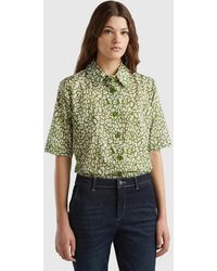 Benetton - Short Sleeve Patterned Shirt - Lyst