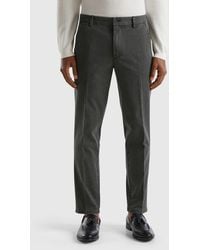 Benetton - Chino-hose Mit Mikromuster In Slim Fit - Lyst
