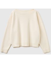 Benetton - Benetton, Boxy Fit Jacquard Sweater - Lyst