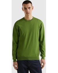 Benetton - Crew Neck Sweater In 100% Cotton - Lyst