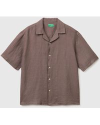 Benetton - Benetton, 100% Linen Short-Sleeved Shirt - Lyst