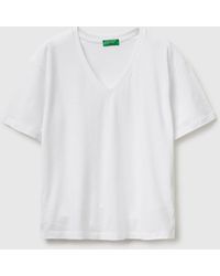 Benetton - Benetton, V-Neck T-Shirt - Lyst