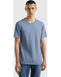 Benetton - Air Force Blue T-shirt In Slub Cotton - Lyst