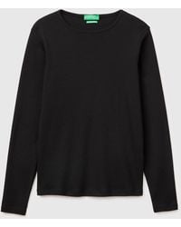 Benetton - Benetton, Slim Fit Long Sleeve T-Shirt - Lyst