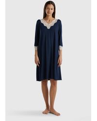 Benetton - Nightshirt With Lace Details - Lyst