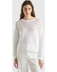 Benetton - Jersey Boxy Fit Con Perforaciones - Lyst