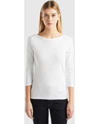 Benetton - Benetton, T-Shirt With Boat Neck - Lyst