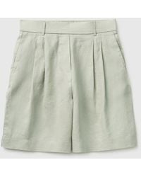 Benetton - Benetton, Pure Linen Bermuda Shorts - Lyst