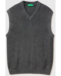 Benetton - Benetton, Stone Washed Regular Fit Vest - Lyst