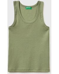 Benetton - Benetton, Wide-Neck Ribbed Tank Top - Lyst