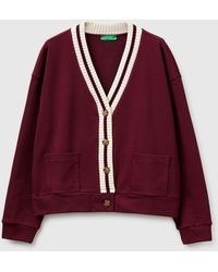 Benetton - Benetton, Sweatshirt Cardigan With Buttons - Lyst