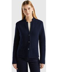 Benetton - 100% Cotton Knit Jacket - Lyst