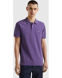 Benetton - Polo Coupe Regular Violet - Lyst