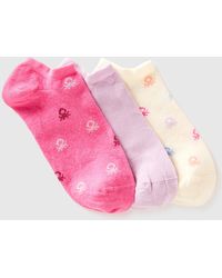 Benetton - Benetton, Three Pairs Of Short Socks - Lyst