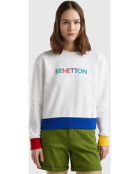 Benetton - Sweat 100 % Coton À Imprimé Logo - Lyst